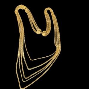 Monet Gold Multi Chain Bib Necklace
